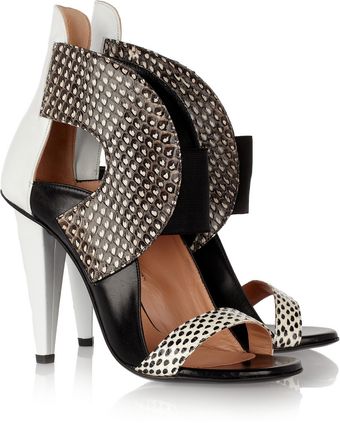Roland Mouret Dolls Elaphe and Leather Sandals - Lyst