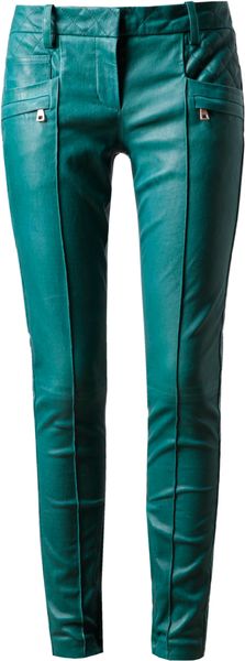 Balmain Leather Biker Trousers - Lyst