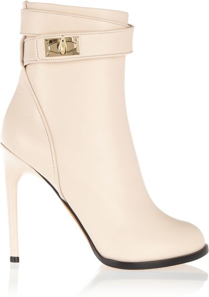 givenchy shark lock leather ankle boots