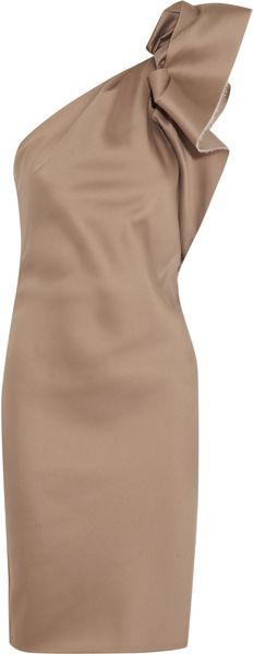 Lanvin Asymmetric Duchess satin Dress - Lyst