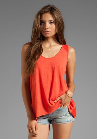 Saint Grace Scoop Henley in Orange - Lyst