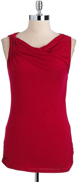 Tahari Cowlneck Knit Top - Lyst