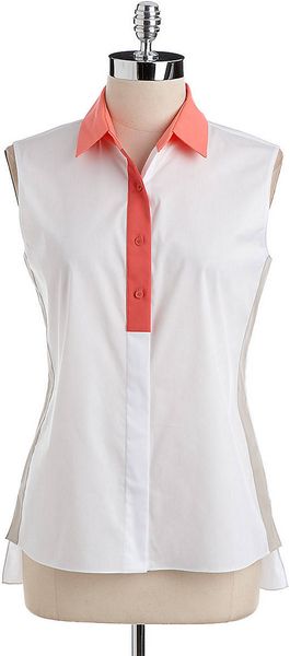 Tahari Bernadette Collared Blouse - Lyst