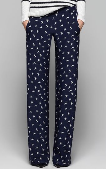 Theory Mitrana Bird Printed Pant - Lyst