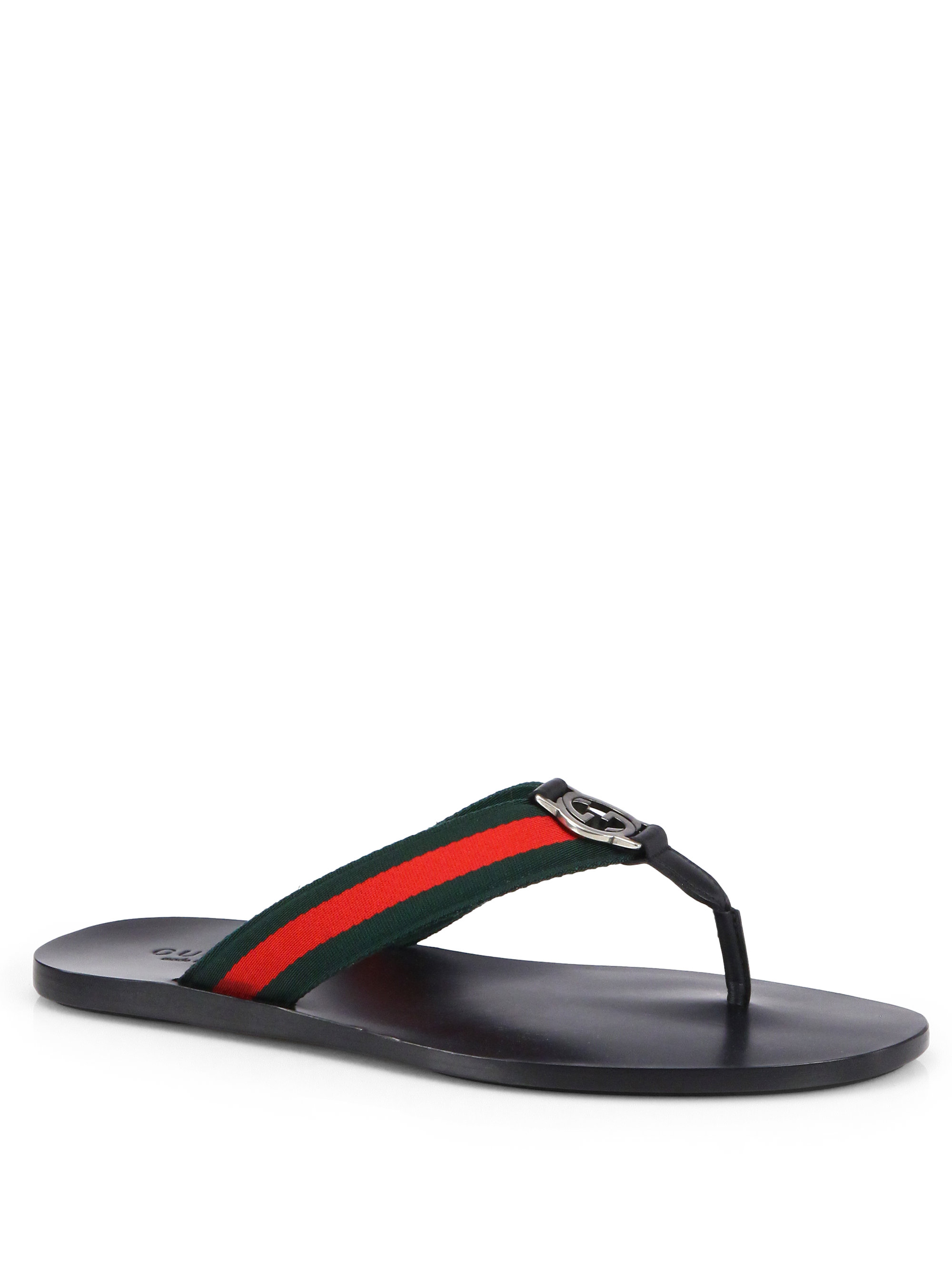 Gucci slippers green and red deals