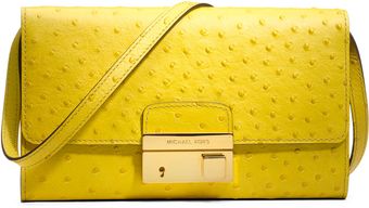 Michael Kors Gia Ostrichembossed Clutch - Lyst