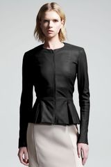The Row Stretch Leather Peplum Jacket