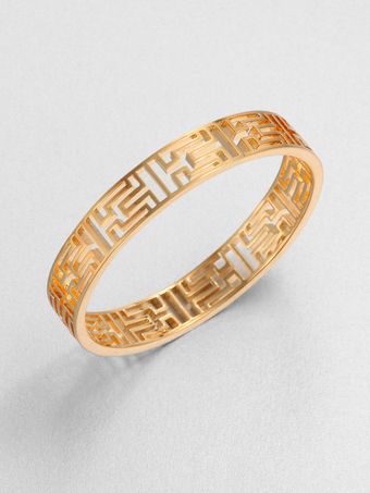 Tory Burch Frete 16k Goldplated Slipon Bangle Bracelet - Lyst