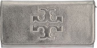 Tory Burch Raised Logo Clutch - Lyst