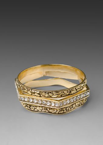 Belle Noel 3 Stack Bangles in Metallic Gold - Lyst