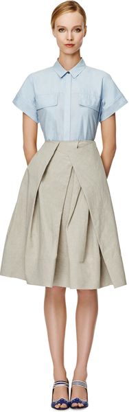 Donna Karan New York Natural Sculpted Drape Full Skirt - Lyst