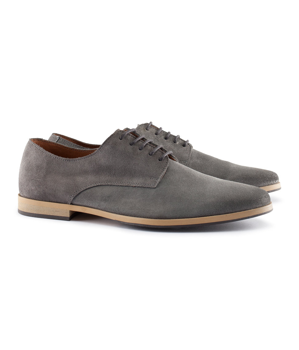 Handm Suede Shoes In Gray For Men Grey Lyst 4407