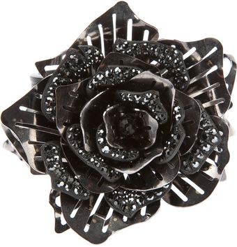 Lanvin Crystal Embellished Flower Ring - Lyst