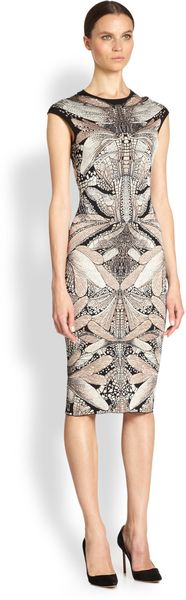 Alexander McQueen Dragonfly Wool-silk Knit Dress - Lyst