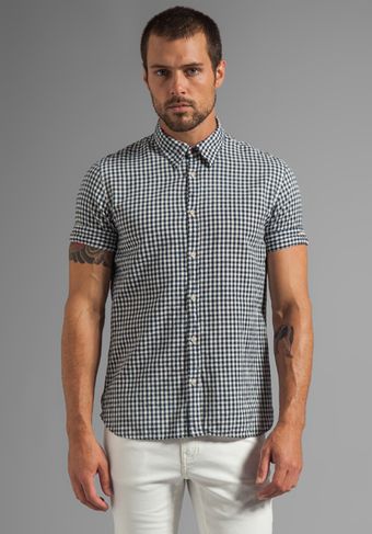 Scotch & Soda Ss Woven Shirt in Navy - Lyst