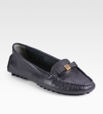 Tory Burch Ludlow Pebbled Leather Drivers - Lyst