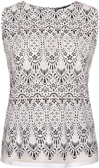 Topshop Tall Floral Lace Burnout Top - Lyst