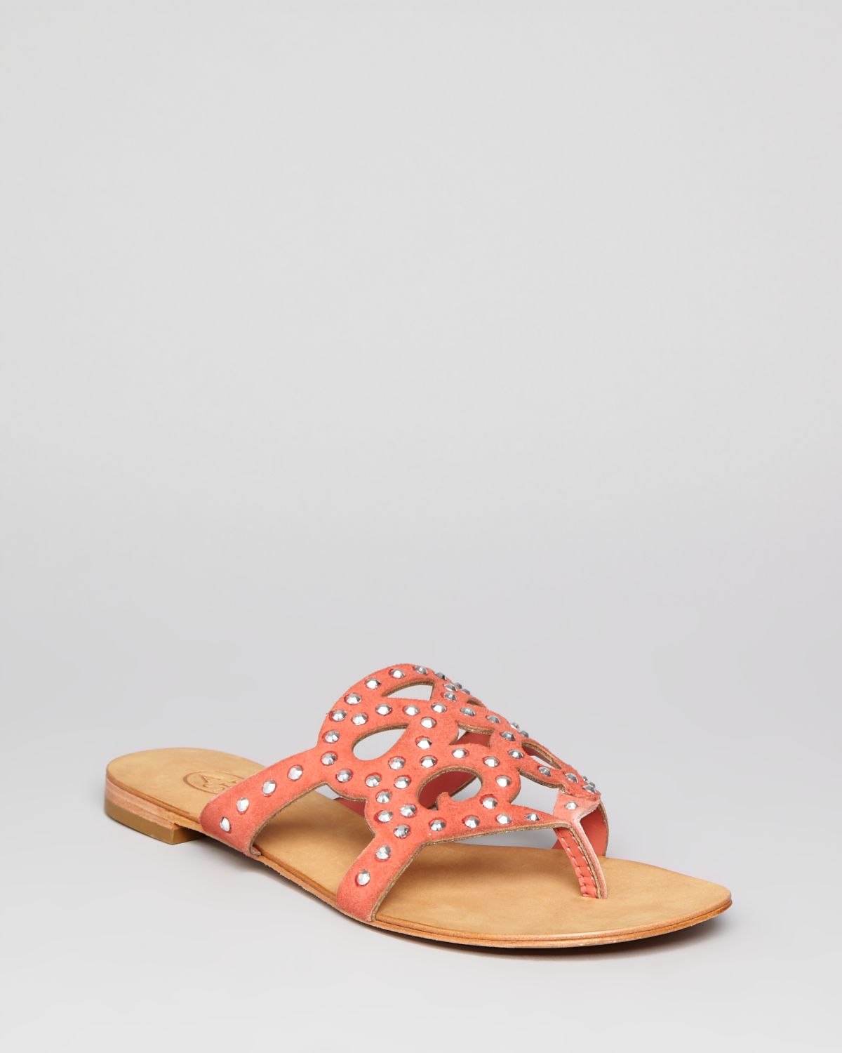 peach sandals flat