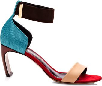 Nicholas Kirkwood Nudebluechocolate Bow Heel Sandal - Lyst
