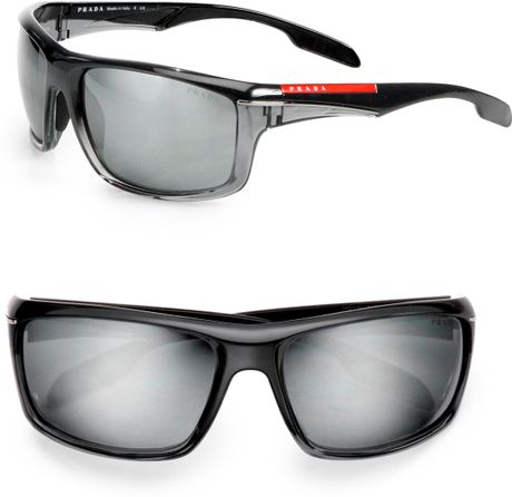 Prada Sport Wrap Sunglasses In Black For Men Black Multi Lyst