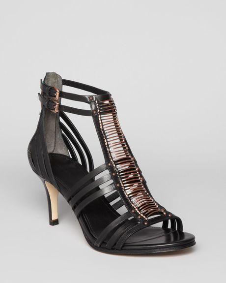 ... Morrison Sandals Kiki Mid Heel in Black (blackrose gold) | Lyst