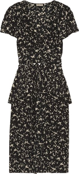 Bottega Veneta Printed Silk Cutout Dress - Lyst