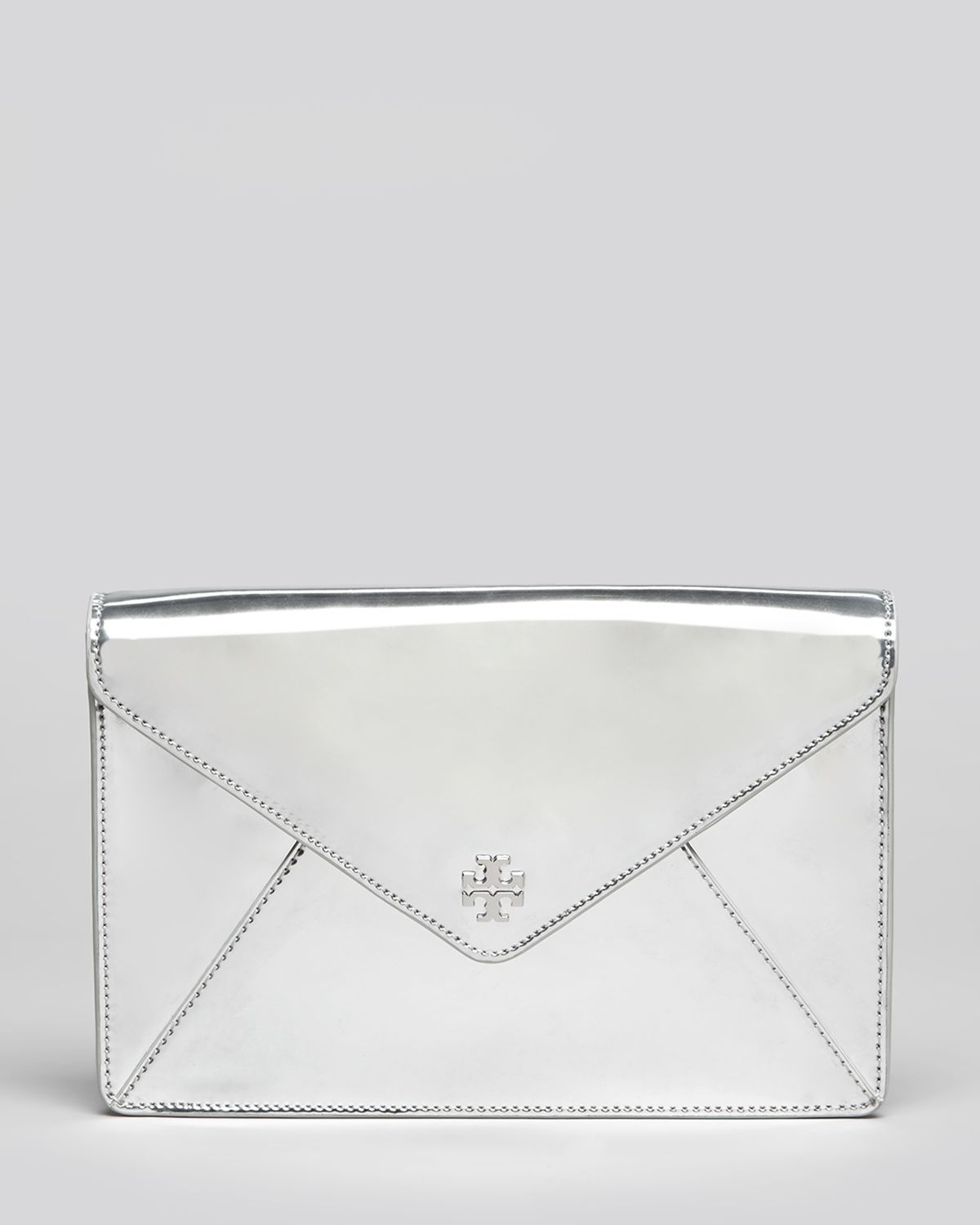 silver tory burch clutch