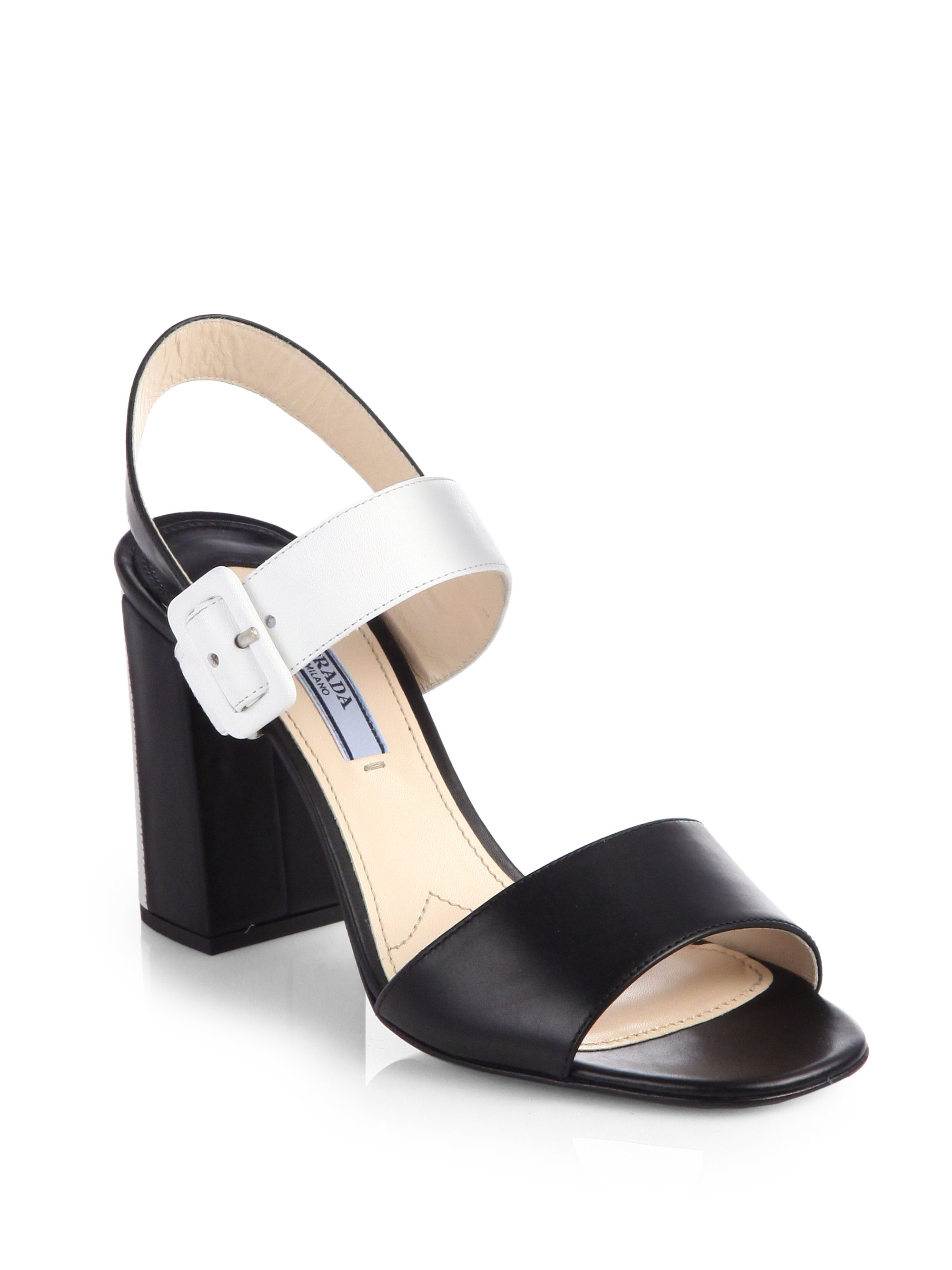 prada black strappy heels