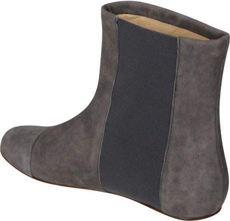 grey ankle flat boots