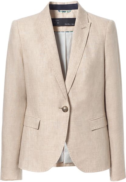 beige suit zara
