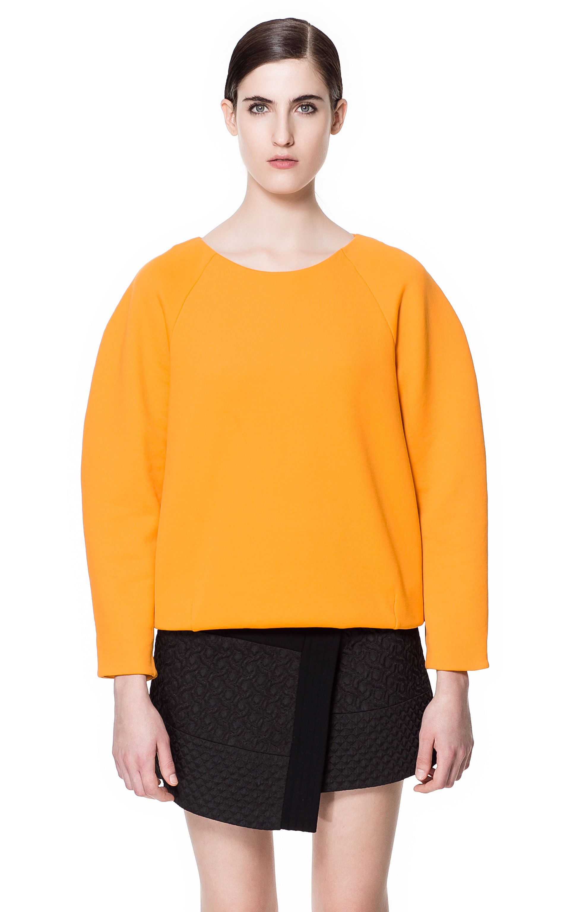 Zara Balloon Sleeve Top in Orange (Tangerine) Lyst