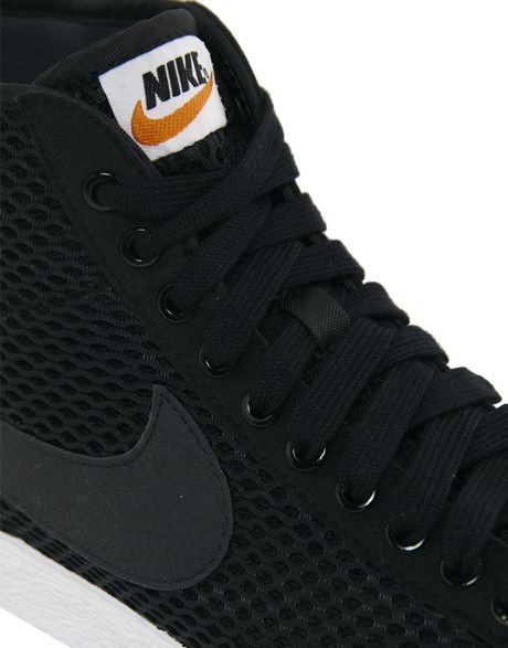 nike blazer mid mesh black high top sneakers