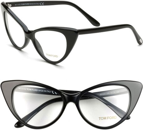 Tom Ford Cats Eye 55mm Optical Glasses Online Exclusive In Black Shiny