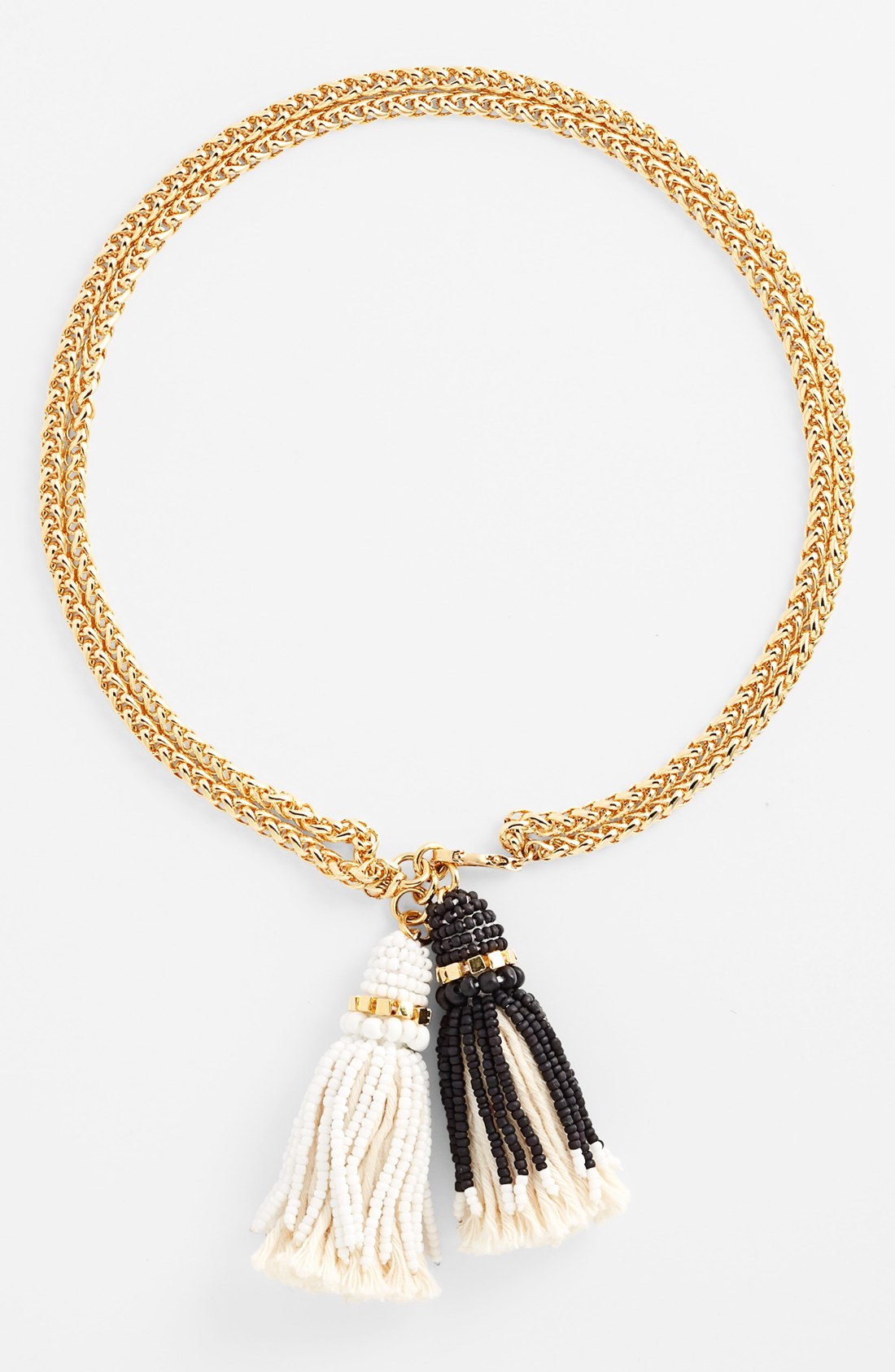 Vince Camuto Rope Royalty Convertible Tassel Necklace in Gold (Black