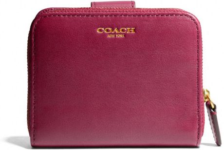 Coach Legacy Leather Medium Zip Around Wallet in Purple (B4DEEP PORT)