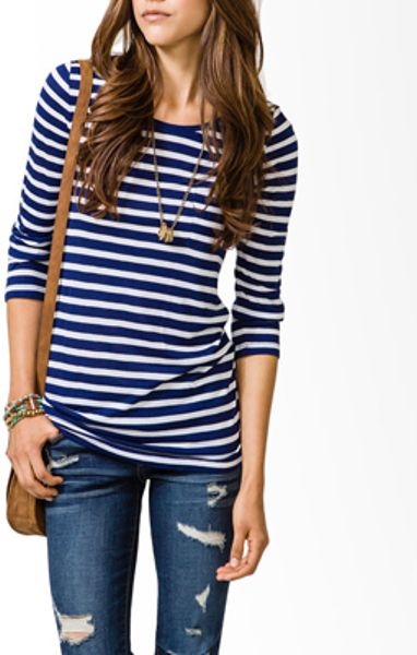 navy striped top womens