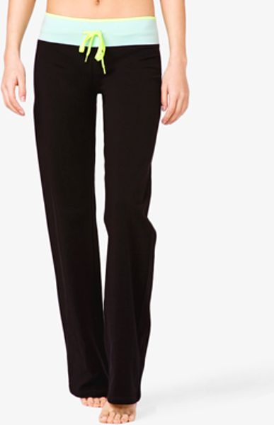 Forever 21 Relaxed Fit Colorblocked Workout Pants in Black (BLACKMINT ...