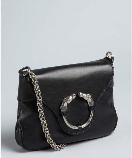 Gucci Black Leather Horseornament Chain Strap Shoulder Bag in Black | Lyst
