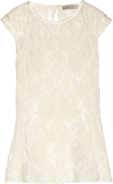 Nina Ricci Embroidered Woolblend Lace Top in White | Lyst