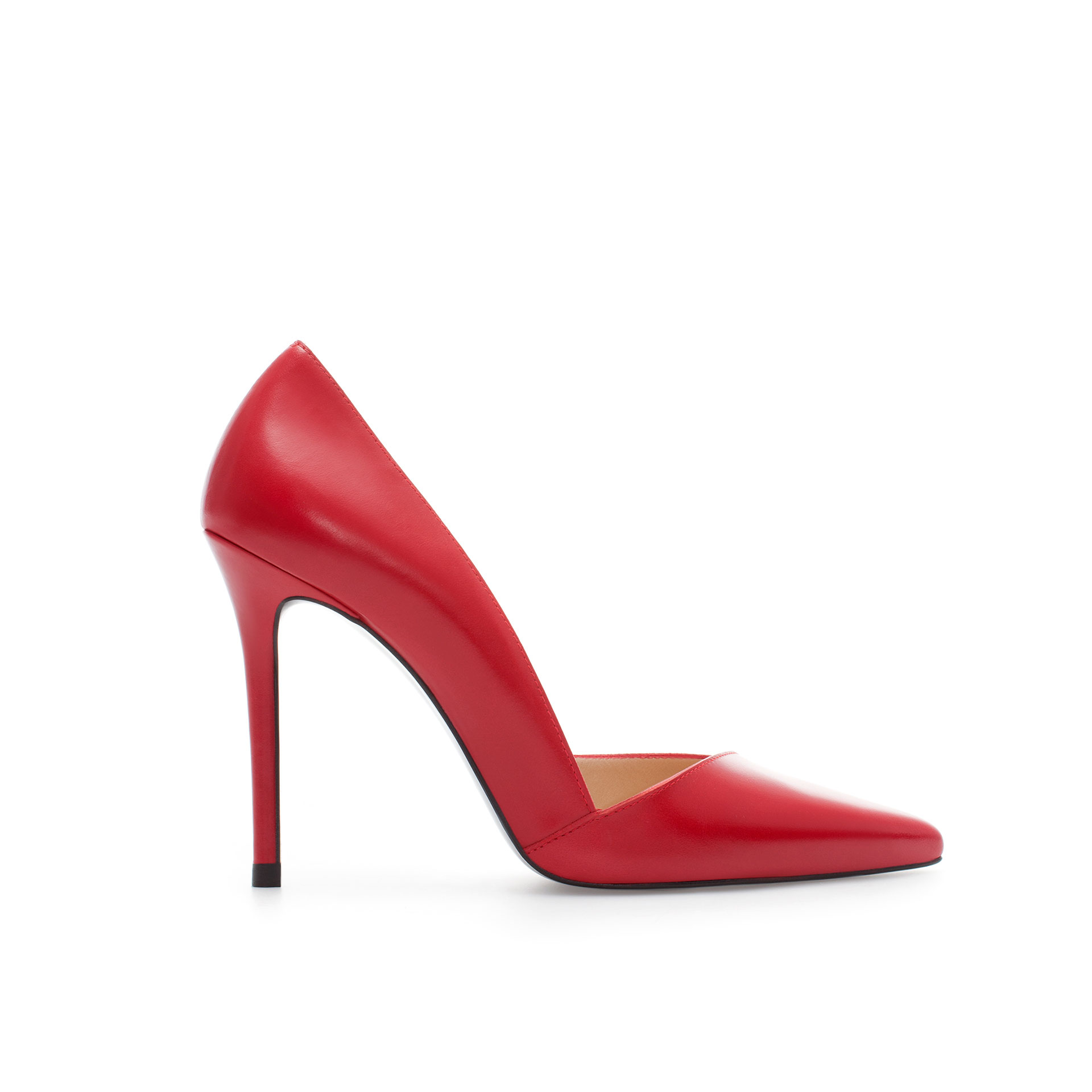 Shoeniverse: New colours! - ZARA Red Asymmetric Leather Pointy Shoes
