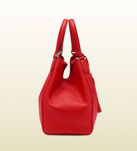 gucci large red soho shoulder bag