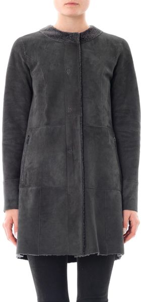 Drome Astracan Reversible Shearling Coat in Gray (charcoal) | Lyst