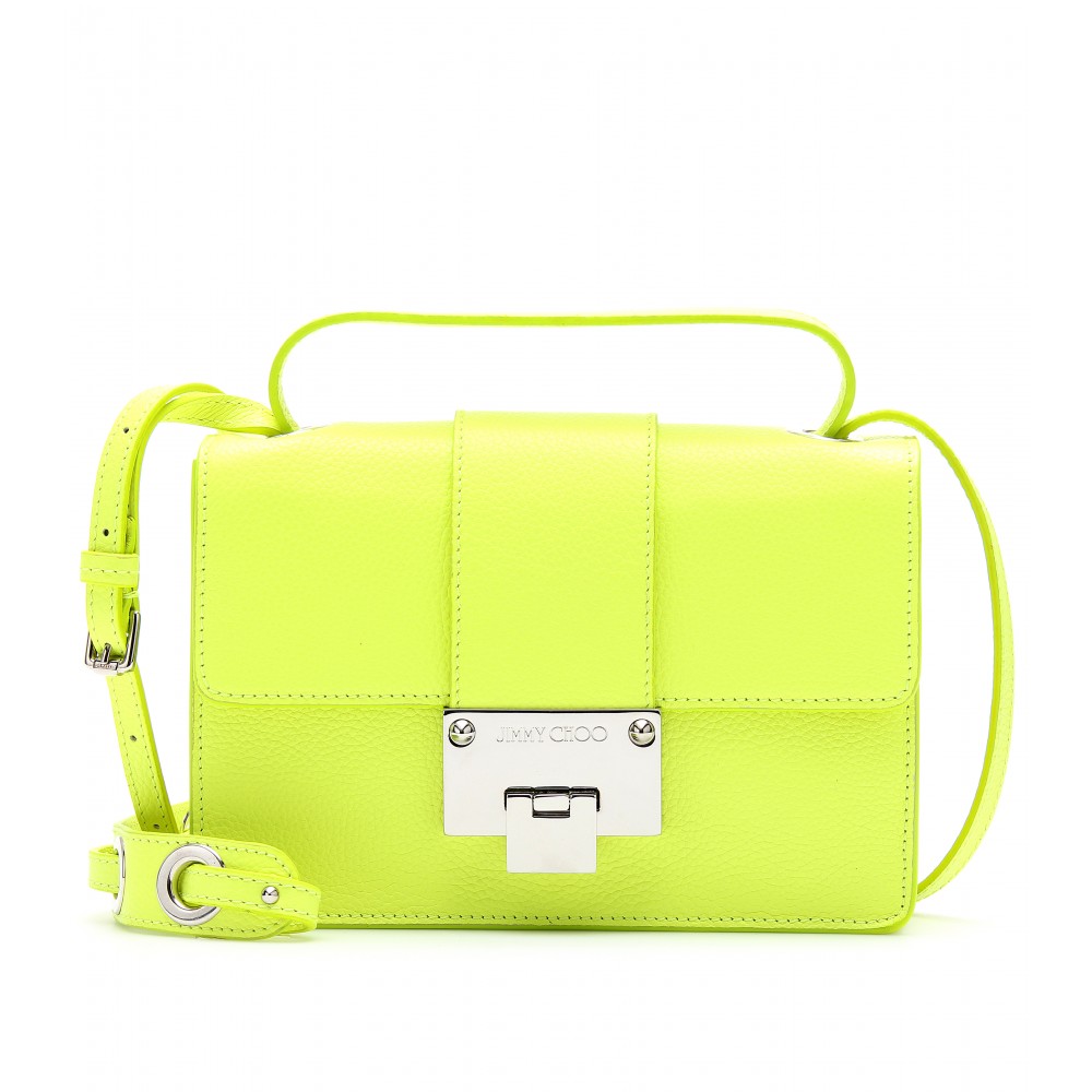 Jimmy Choo Rebel Leather Shoulder Bag in Yellow (neon yellow) | Lyst