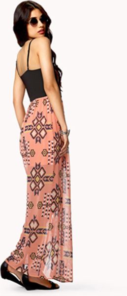 Forever 21 South Western Maxi Dress in Pink (BLACKPEACH)