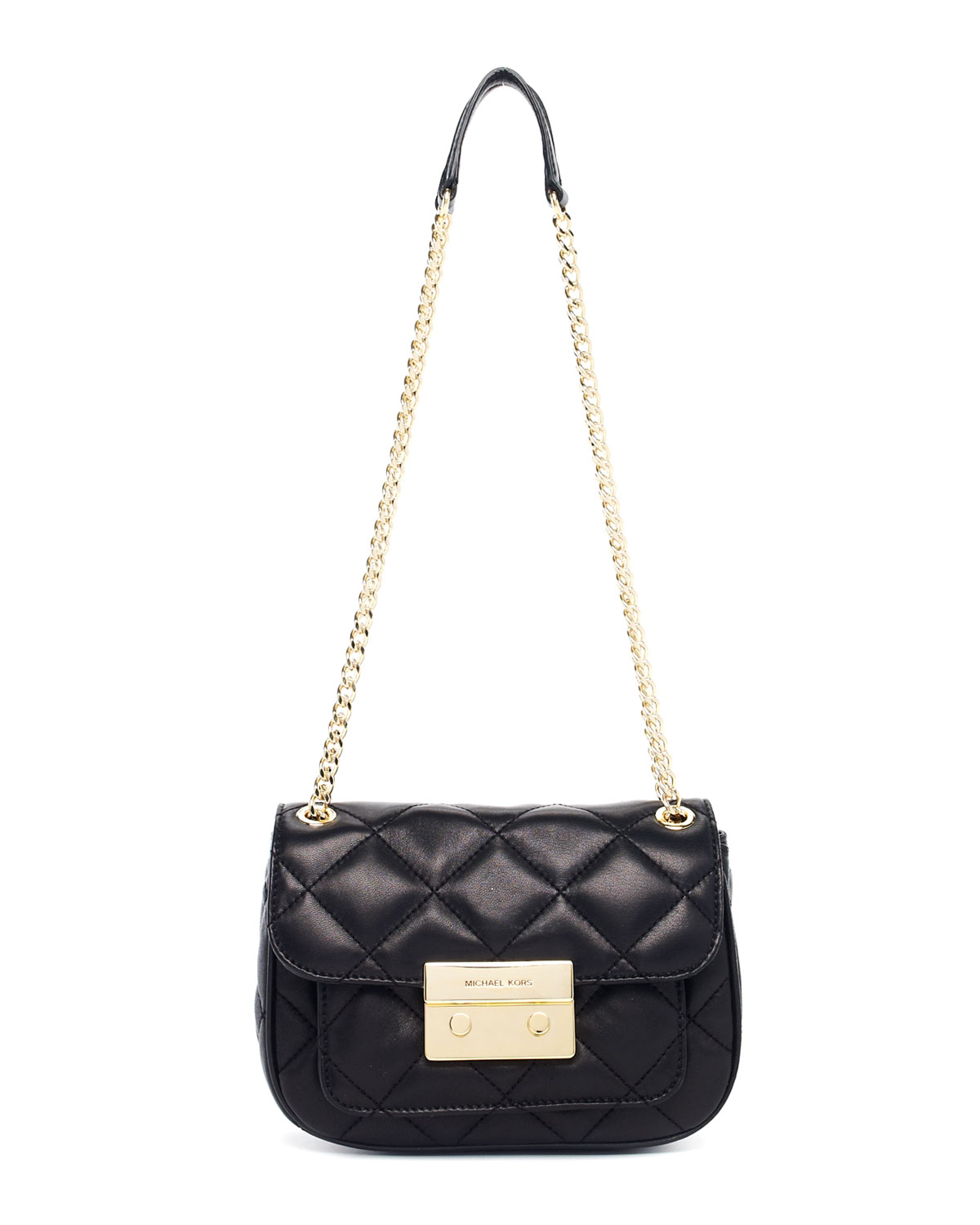 Michael Michael Kors Sloan Small Quilted Shoulder Bag in Black | Lyst