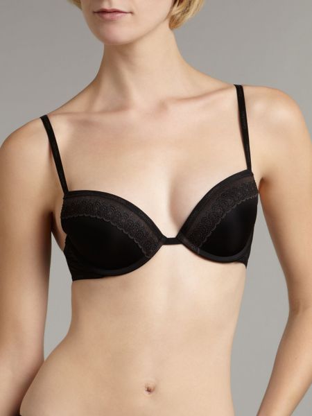 Calvin Klein Perfect Fit Sexy Signature Lace Push Up Bra In Black Lyst