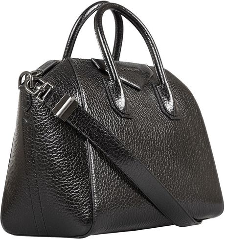 Givenchy Medium Black Antigona Pebble Leather Tote Bag in Black | Lyst