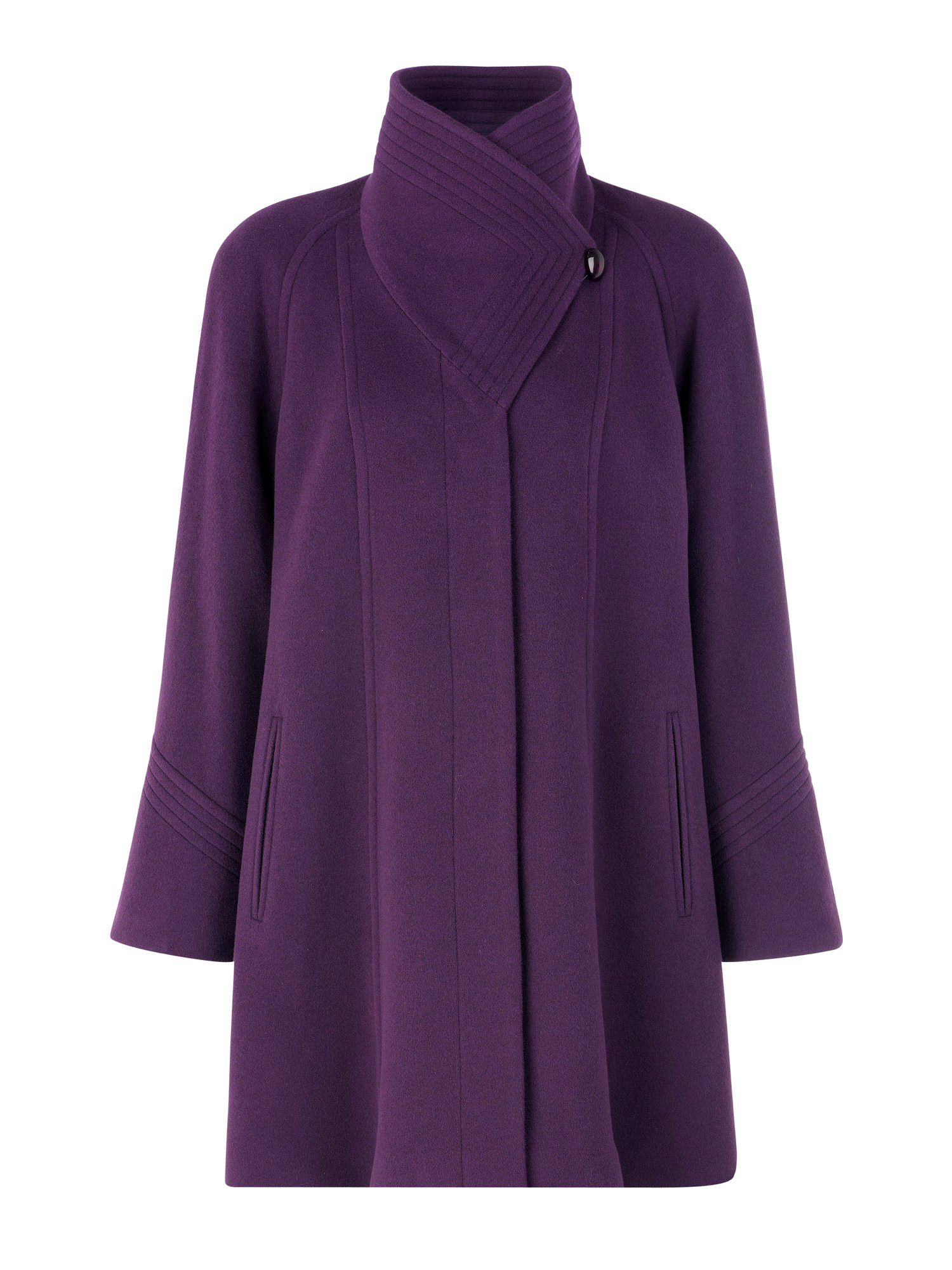Jacques Vert Plum Funnel Neck Car Coat in Purple Lyst