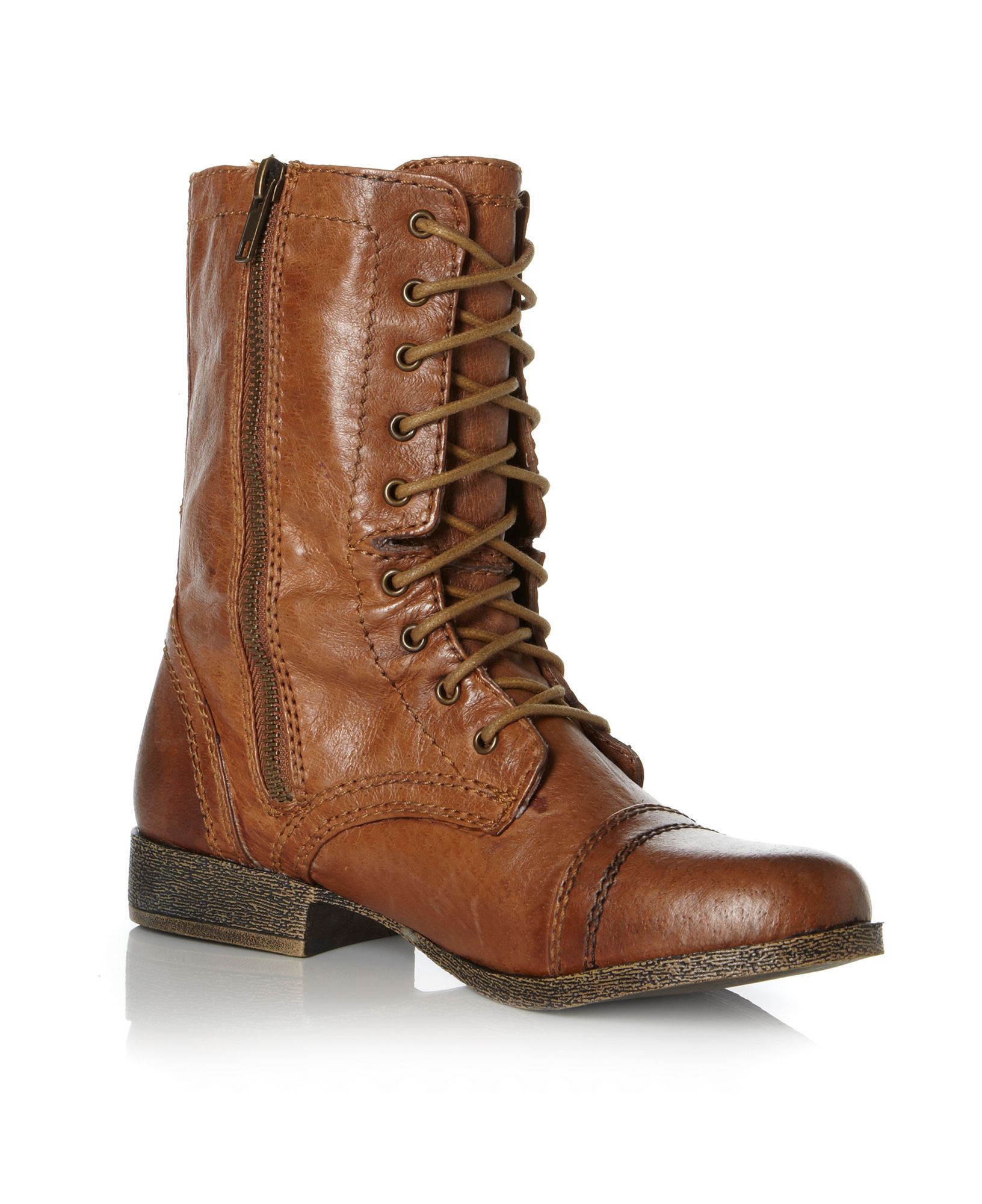 steve madden troopa brown boots