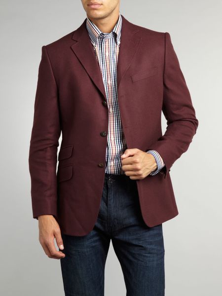 Ted Baker Double Breasted Melton Blazer in Purple for Men (Plum) | Lyst